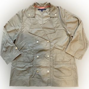 Tommy Hilfiger 3/4 Length Sleeve Snap Jacket / Color: Army Green / Size: M